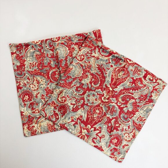 POTTERY BARN Linen Blend Floral Pillow Cover Set Of 2 20x20 Classic Traditional - Picture 1 of 16